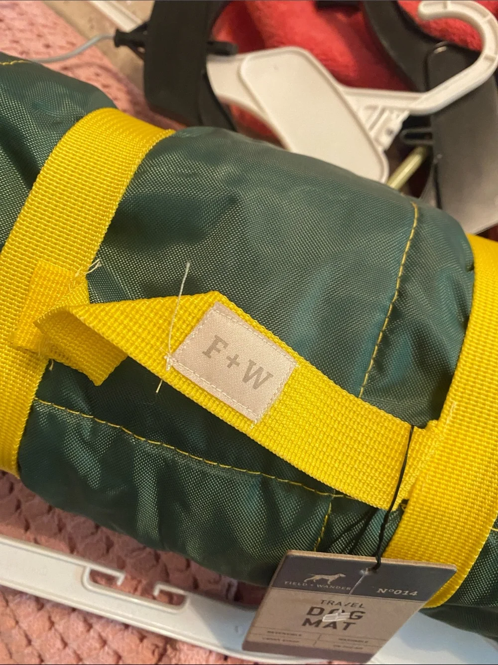 Field & Wander Quilted Olive Green Dog Blanket - Durable Pet Bedding